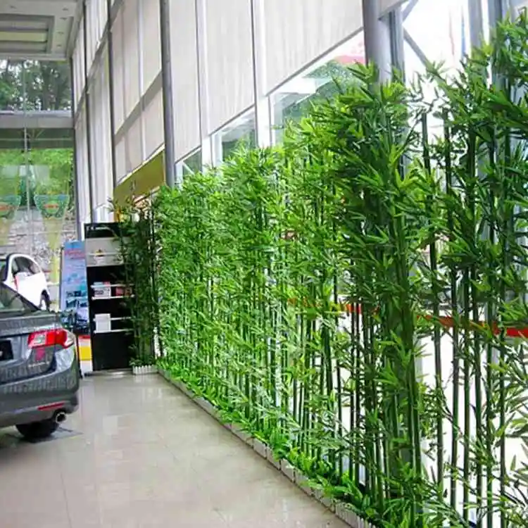 

fake outdoor plants that look real,natural artificial bonsai green bamboo palnt fence plastic potted bambu tree