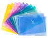 Hot selling low cost custom B4 A4 B5 A5 A6 transparent button file bag waterproof plastic document pouch