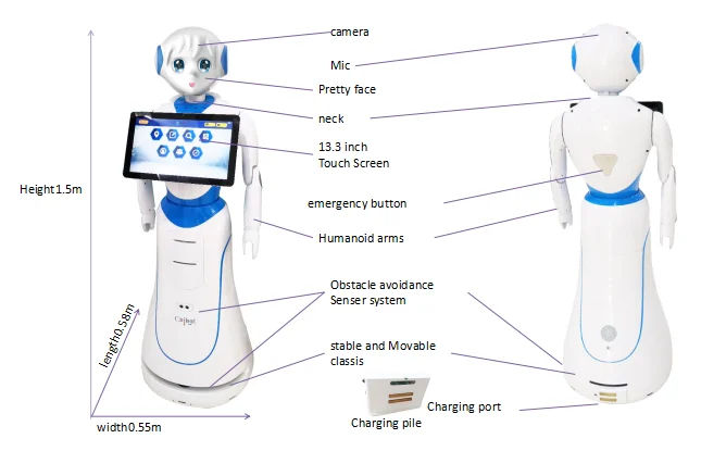 Auto Charge Intelligent robot consultant humanoid smart service reception robot face recognition greeting robot