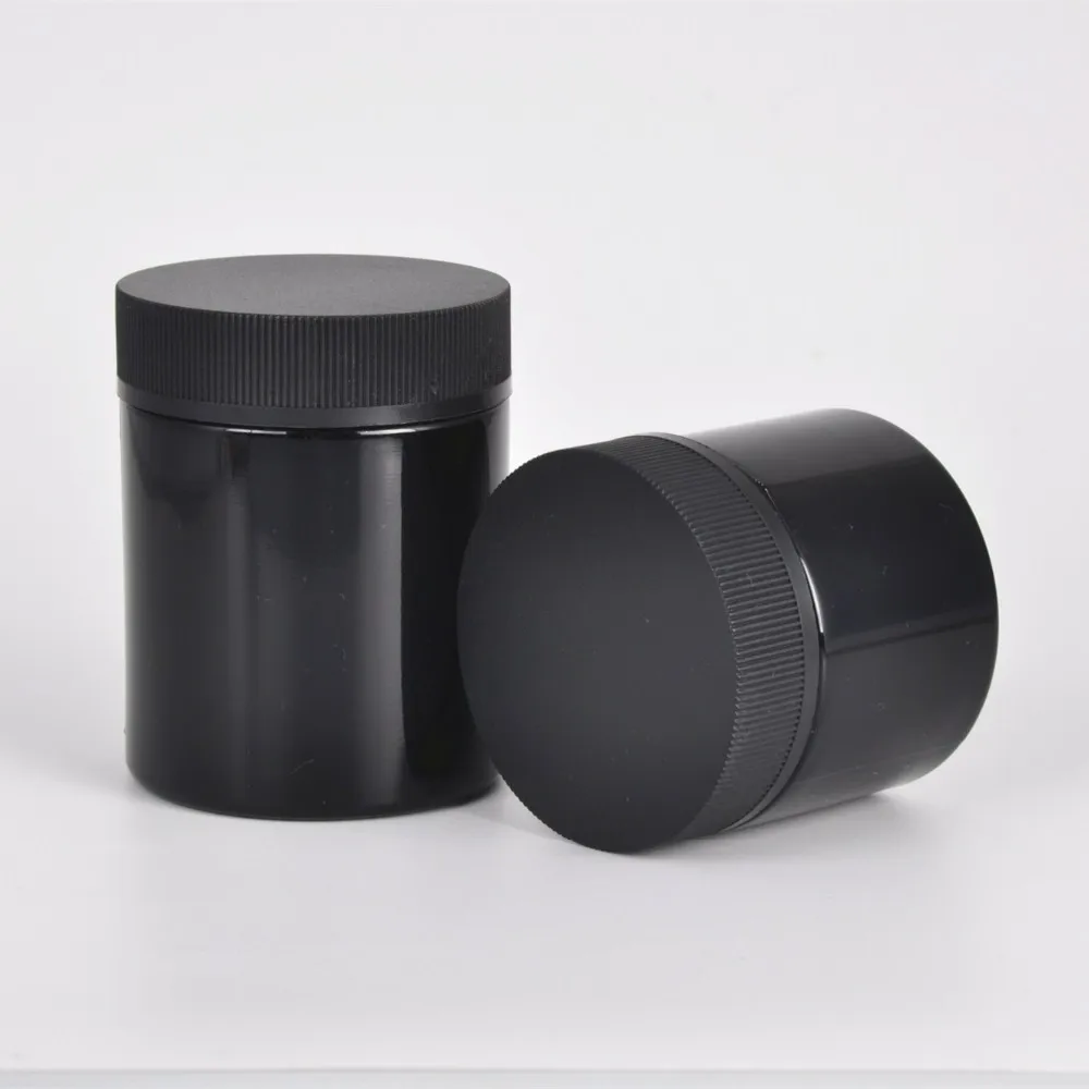 Custom Printed Glass Concentrate Container Child Proof Jar 2oz Black