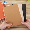 2019 cheap leather cover exercise notebook with custom logo printing kraft spiral note book for school students