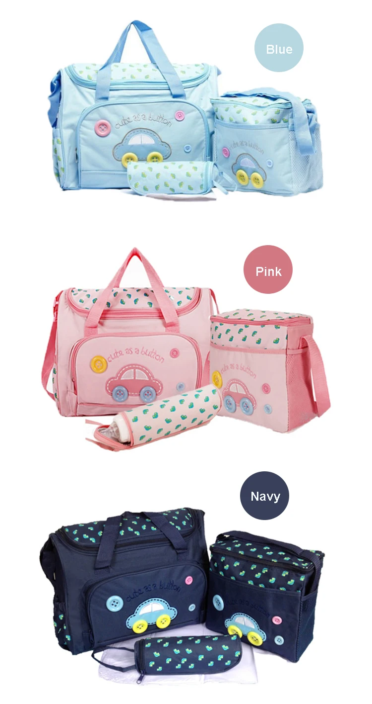 Osgoodway2 China Wholesale 600D Polyester 4pcs/set Mummy Bag Baby Diaper Bag Handbag Set