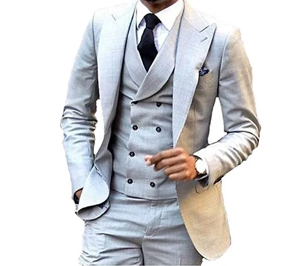 HANBANGWEI Aqua Men Suit 3 Piece Set Slim Fit Wedding Groomsmen Suit for  Men Two Buttons Suits Set Solid Men Party Suit at  Men's Clothing  store