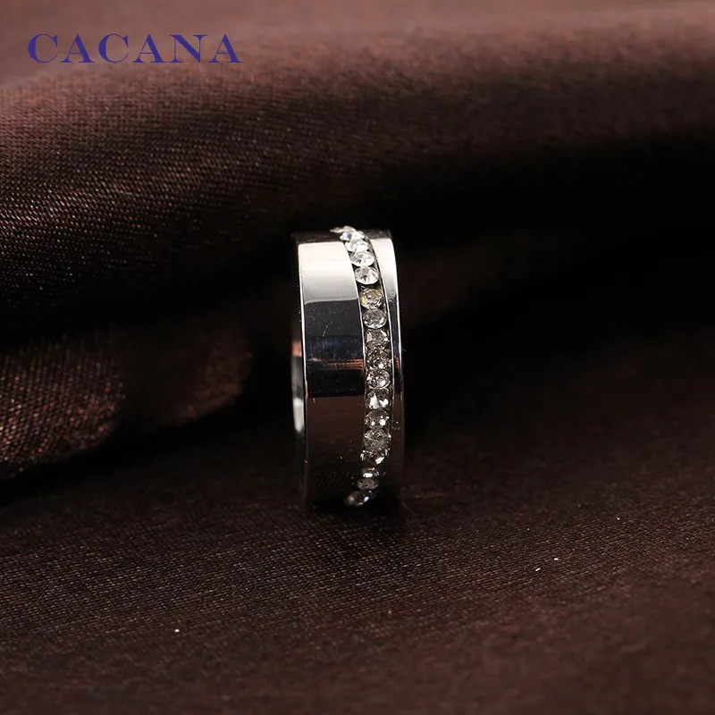 2016 CACANA Top quality rings for women slash a line of CZ diamond ...