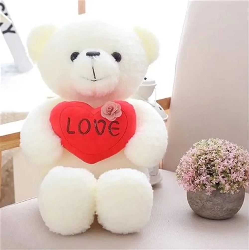 Fancytrader Big 60cm Teddy Bears Doll Lovely Soft Stuffed Love Bears for Girls Toys One Piece Christmas New Year Valentine's Day Gifts1