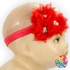 Fancy Hair Accessories Baby Girls Hair accessories Red Color Triple Shabby Flowers Girls Headbands Wholesale Baby Headbands