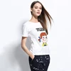 Factory Outlet New Arrival Spring And Summer Short Sleeve Slim Fit Milky Printed White T Shirts