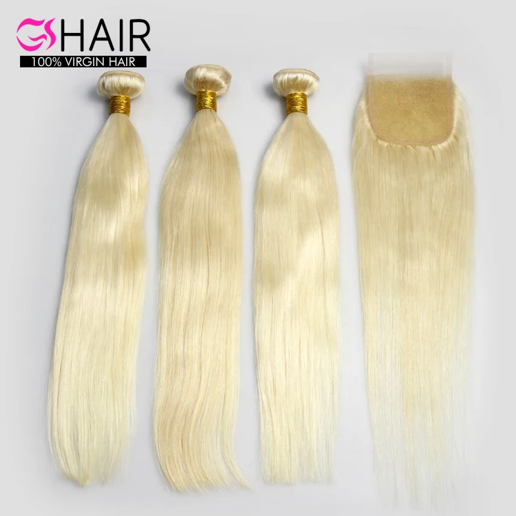 

Natural looking 100% Virgin Human hair 613 human hair blonde brazilian weft straight