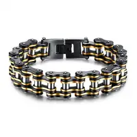 

Stainless steel bicycle between black gold bracelet