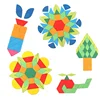 DIY Geometry Different Shape Colorful Variety Building Blocks Toy Wooden Montessori Puzzle