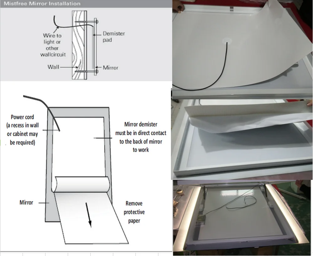 Mirror Defogger/demister/heaing Pad For Bathroom Mirror Buy Mirror