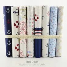 8PCS/lot sea theme pattern sets cotton fabric 50cmx50cm for sewing tissus tilda home textile clothes fabrics for patchwork