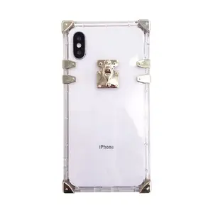 Square Metal Crystal Shockproof TPU Case iPhone