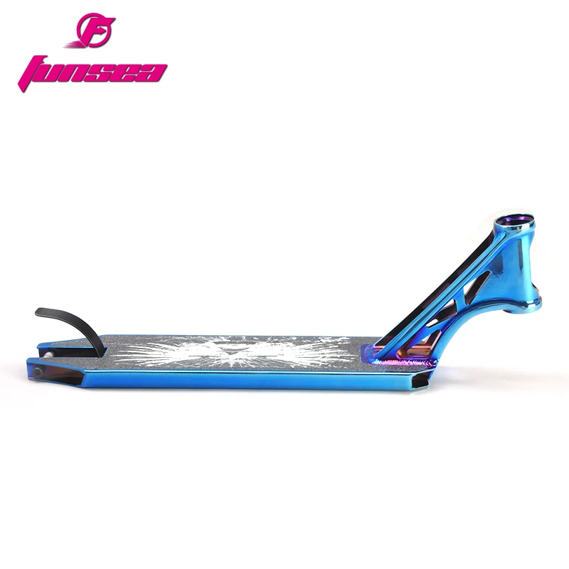 

Funsea new performance high end aluminium alloy 6061 PVD blue kick stunt scooter deck scooter parts in promotion price