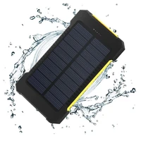 

2019 new product waterproof slim solar outdoor 8000mah power banks charging portable power bank 10000mah with Dual USB LED Light