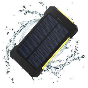 Waterproof Solar Power Bank Dual USB & LED Light