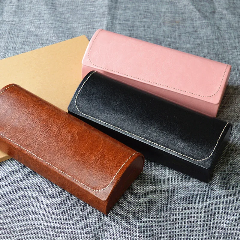

Glasses Case Box Magnet Closure Hard Shell PU Leather Vintage Pattern Glasses Protective Case