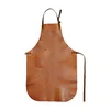 Leather Grill Apron Durable Apron Workers Apron with Two Front Pockets