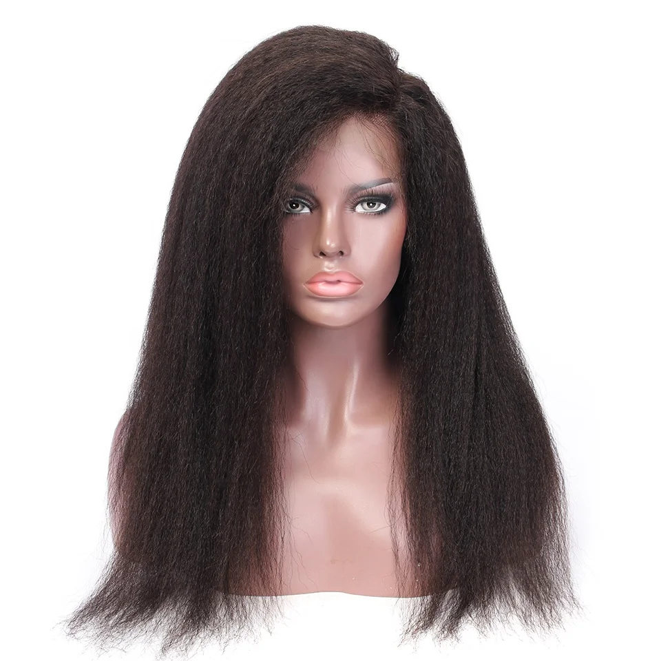 

Yvonne 360 Kinky Straight Lace Front Wig Human Hair, Natural black;#1b