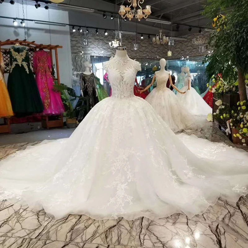 

Jancember LSS113 pure new wedding dresses like white high neck cap sleeves appliques wedding gowns china factory wholesale