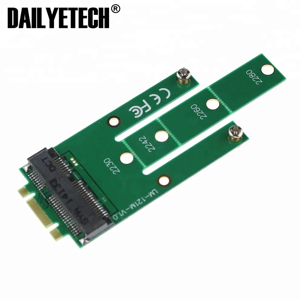 

mSATA Mini PCI-E 3.0 SSD to NGFF M.2 B Adapter Card from DAILYETECH, Green