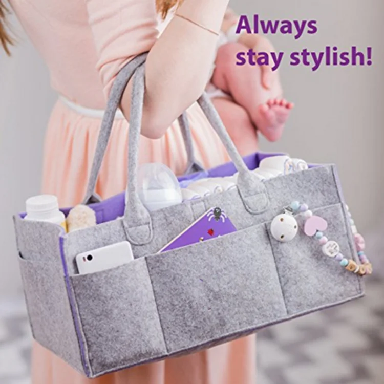 Diapers Felt Caddy Storage Bag Baby Clothing Felt Nursery Tote Diaper