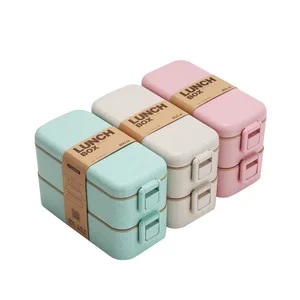 Image of BPA Free Leakproof Environmental Protection Wheat Straw Lunch Box for Kids