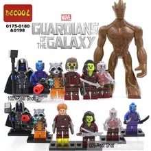Marvel Guardians of the Galaxy action figures 6-8pc/set Building Blocks Figures Groot Star-Lord Rocket Raccoon Ronan Drax Gamora