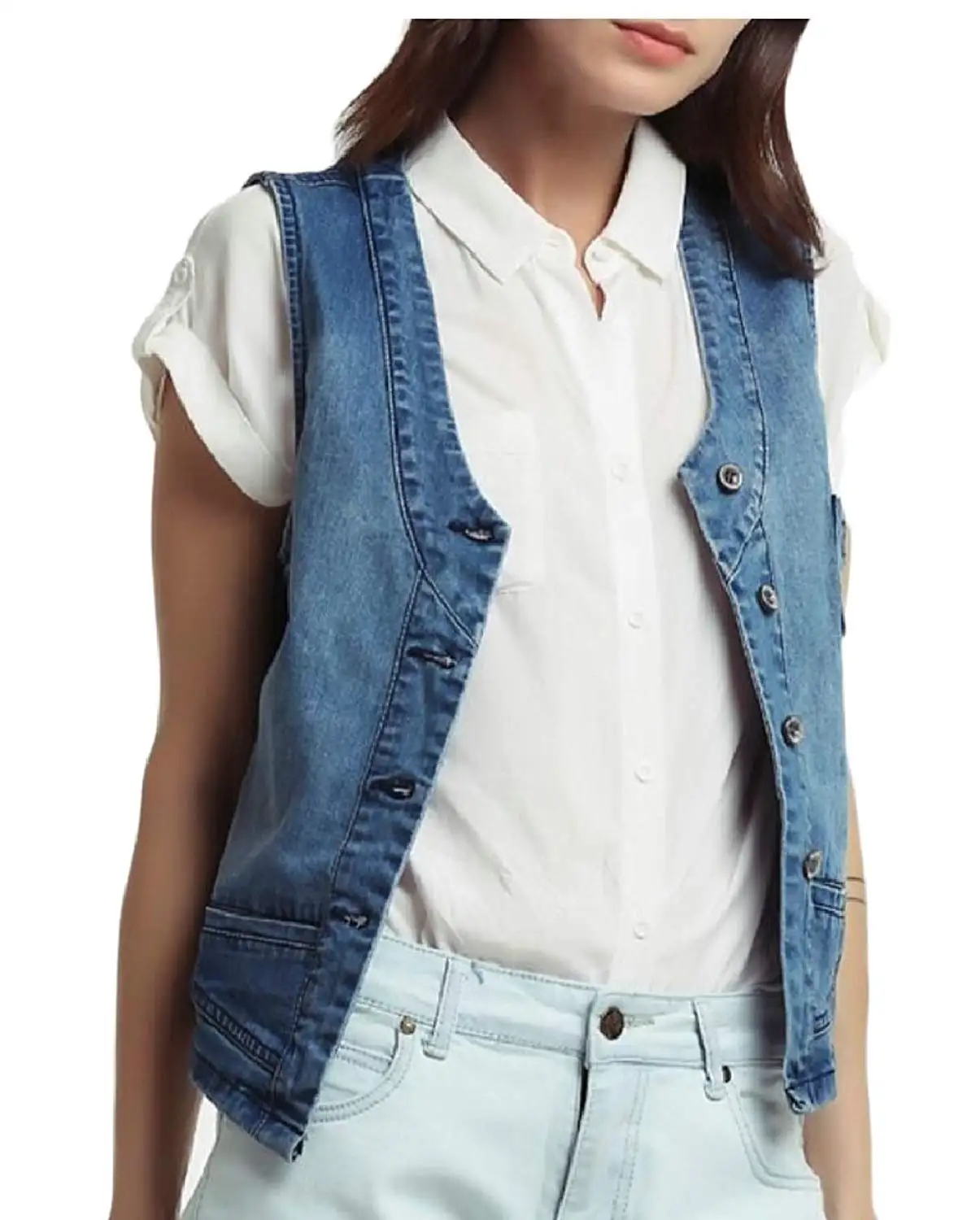 Cheap Womens Denim Sleeveless Jacket, find Womens Denim Sleeveless