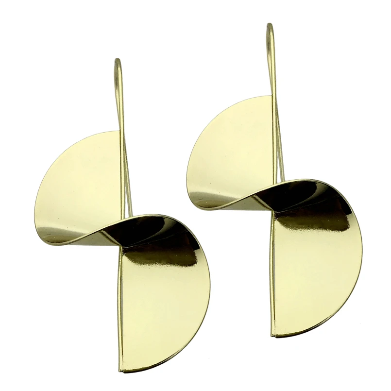 

Simple Design Warp Bright Alloy Stud Earrings Drop Dangle Fashion Jewelry Vintage Windmill Punk Korean Earrings Brincos, Gold;silver