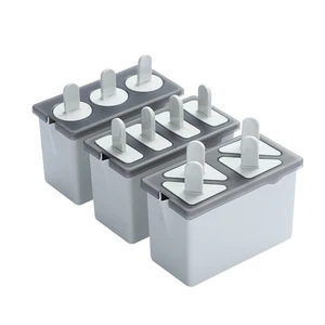 Image of Amazon Top Seller 2019 DIY Food Grade PP Non-stick Colors Round Triangle Rectangle Shape 4 Grids Ice Cream Cake Mold With Cover