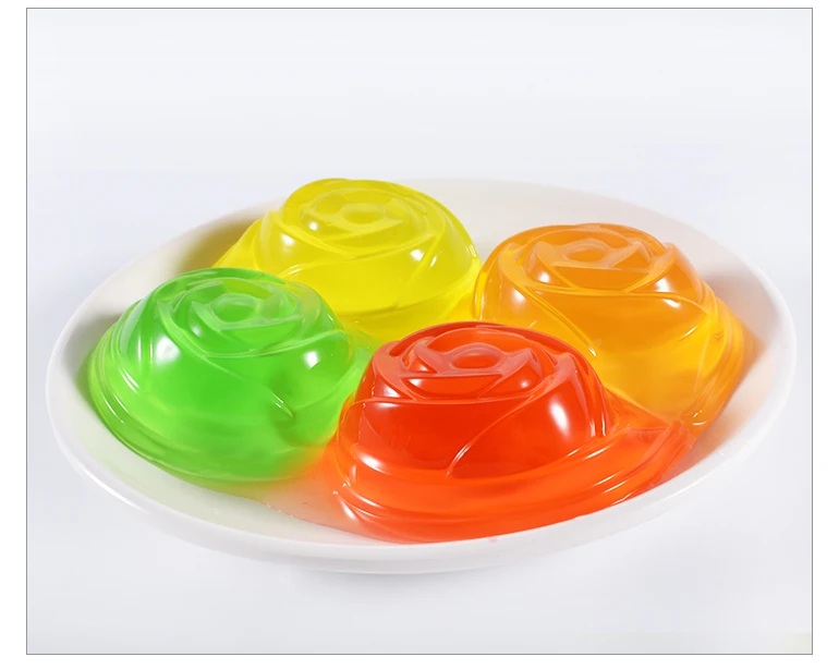 Shantou Food Halal Soft Jelly Cup Candy Mix Fruit Flavor Sweet Rose Shape Pudding Jelly Buy