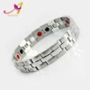 Magnetic 4 in 1 men stainless steel infrared negative ion magnet germanium hematite energy bracelet