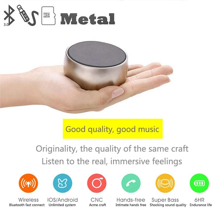 Chess design mini super bass rechargeable wireless portable metal speaker 2018 for mobile phone