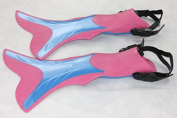 Wholesale Adult Child swim fins Adjustable Mermaid fins black kids diving fins flipper