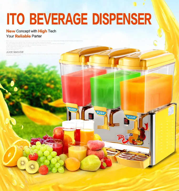 Commercial Restaurant Hotel Equipment Three Tank Cold Juice Dispenser ...