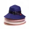 Womens 100% Paper Boater Straw PU Ribbon Sun Hats