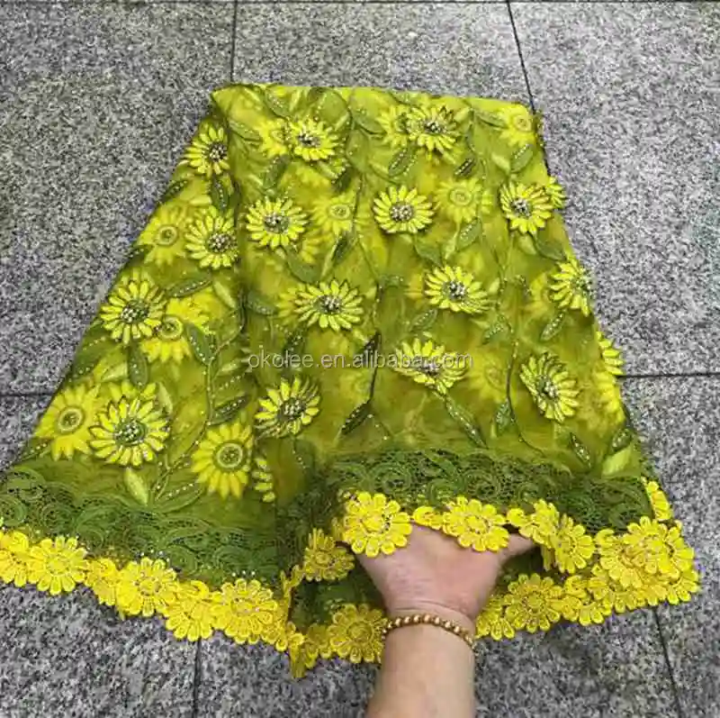 Ank2199 High Quality New Style Feather Material Tulle Net Lace