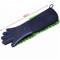 

Heat Resistant Long BBQ Silicone Oven Mitts Grill Gloves With Internal Cotton Lining For Kitchen