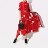 2019 wholesale Korean women's summer dress short-sleeved geometric pattern printed casual dress robes