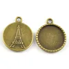 Antique21mm Bronze Tower Hammered Cabochon Base Setting Tray Pendant Bezel