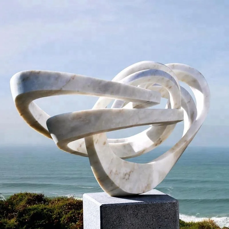 
custom modern outdoor black marble stone abstract art carving sculpture 