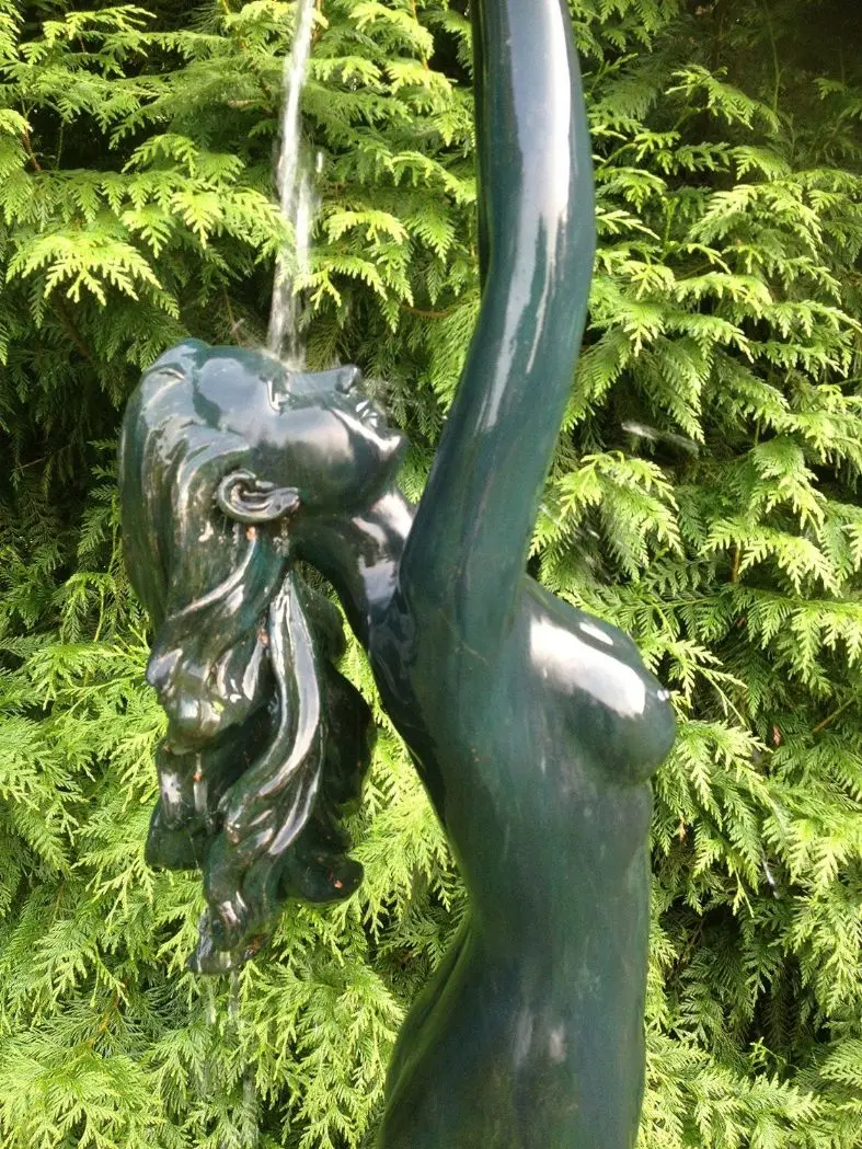 Dawn Verdis Green Effect Lady Garden Pond Bronze Water Feature Fountain