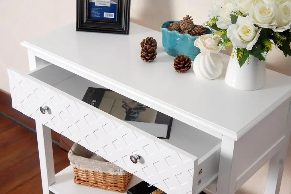 Acabado Blanco Patrón De Diseño De La Consola Sofá Mesa De Entrada Con