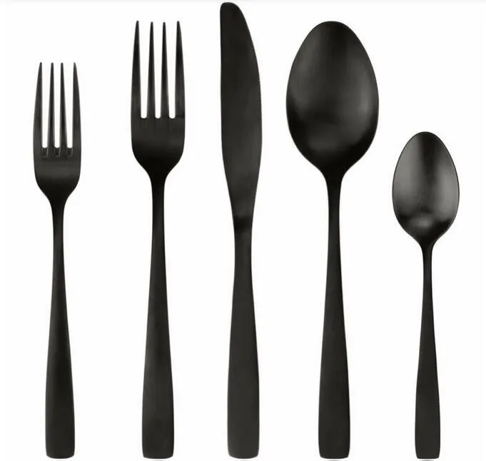 

Inventory black cutlery, stock gold flatware matte, coating spoon fork sets, N/a