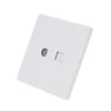 Electric Network + TV Aerial Socket Wall Mount Coaxial Outlet Plate Panel Super Quality