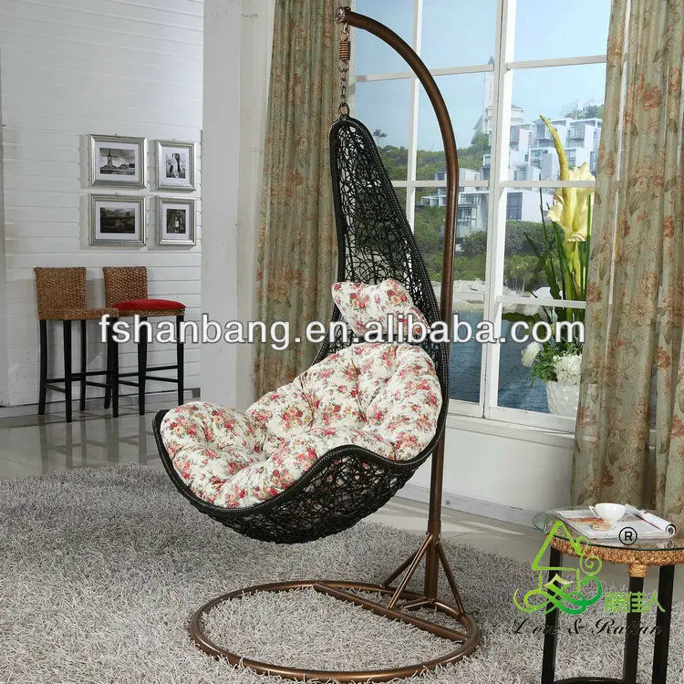 Promocional barato todo el tiempo blanco de ratán Patio colgando Swing