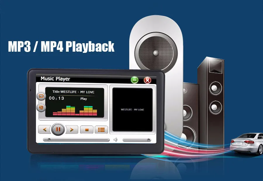 Truck SAT NAV GPS Navigation 7 inch Capacitive GPS Smart Voice Reminder 8 GB ROM 256 MB Global Navigation Satellite System