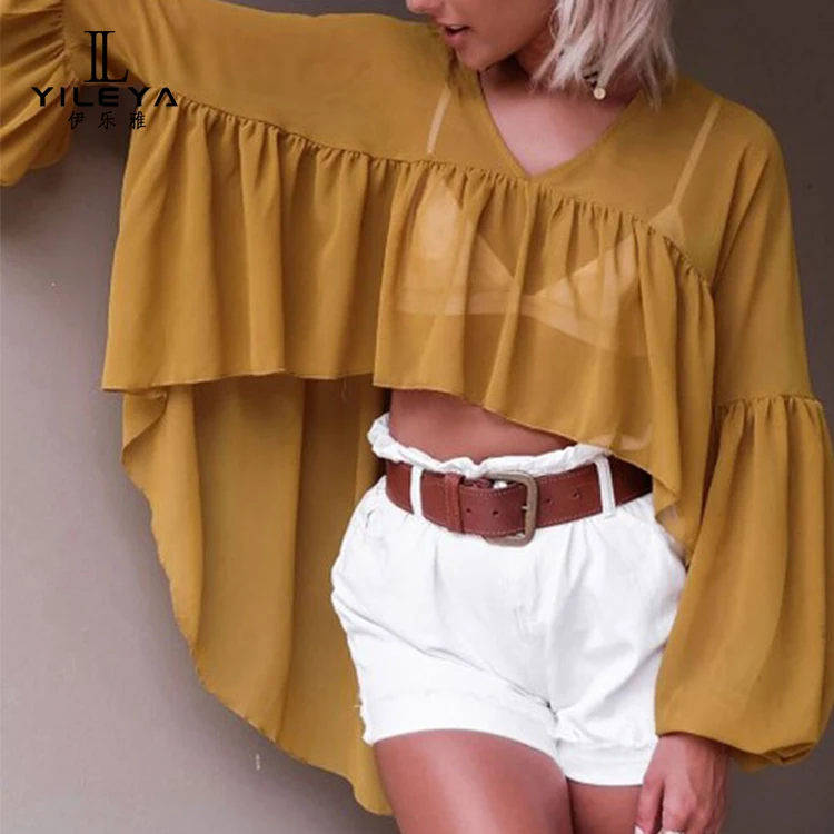 2017 Ladies Tops Latest Design,Vneck Crop Tops For Women,Funky Ladies