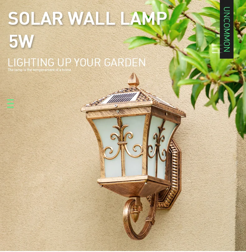 Aluminum Garden IP55 Waterproof Outdoor Solar Wall Led Light